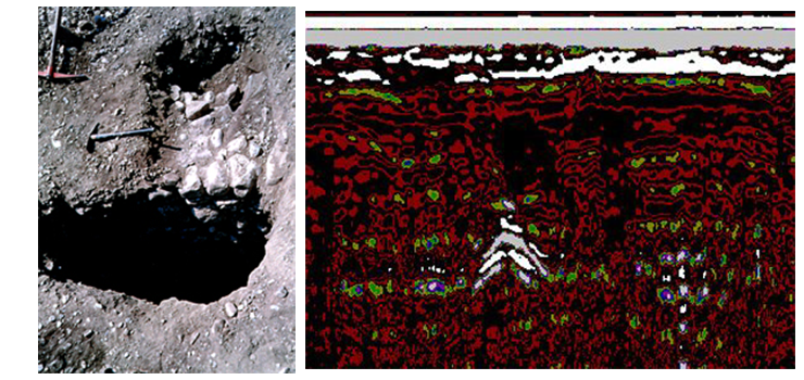 Stone wall and GPR image